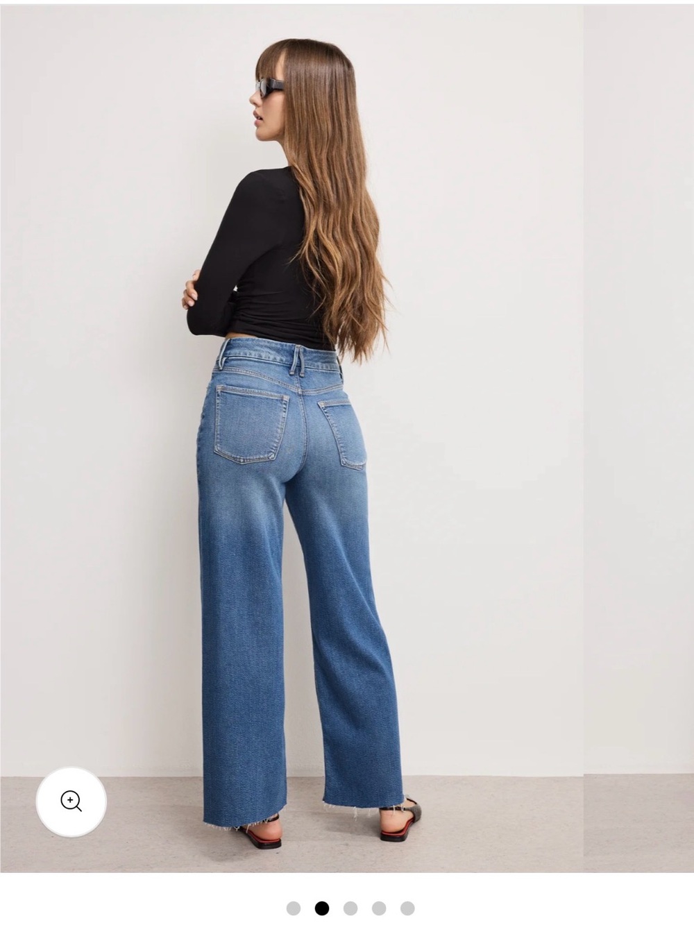 NWT Good American “Good Skate Cropped Wide Jeans”, size 16 - Picture 2 of 7